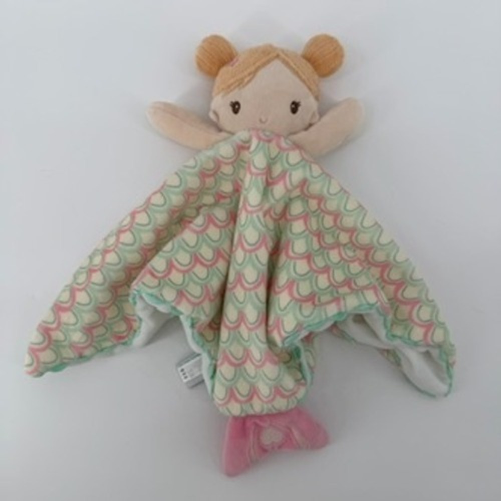 Douglas Baby Mermaid Lovey Security Blanket Mint Green Pink Scallop Scale 1424